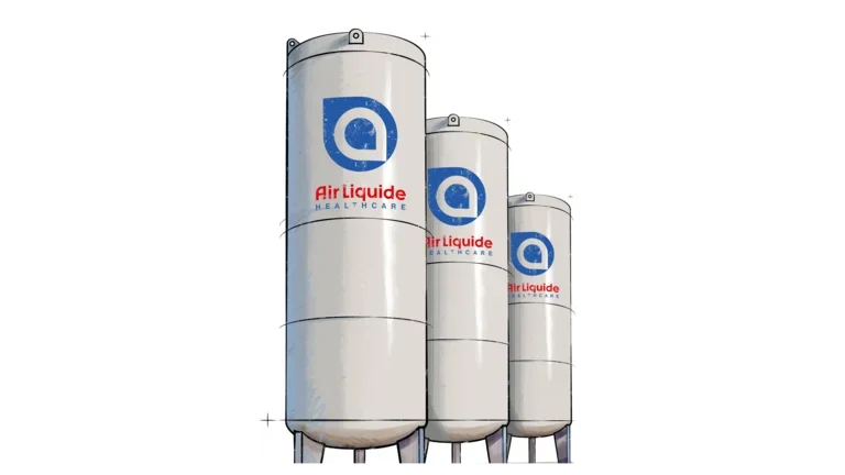 Medizinischer Sauerstoff im Tank von Air Liquide in Deutschland