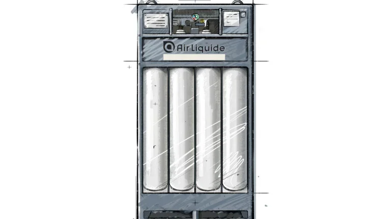 Gasflaschenbündel medizinischer Sauerstoff von Air Liquide in Deutschland
