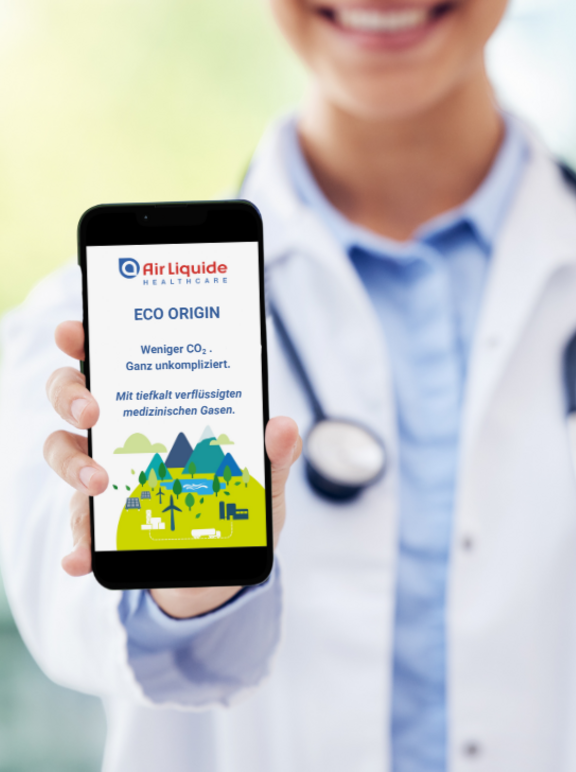 ECO ORIGIN CO2-reduzierten medizinischen flüssigen Sauerstoff und Stickstoff von Air Liquide Medical