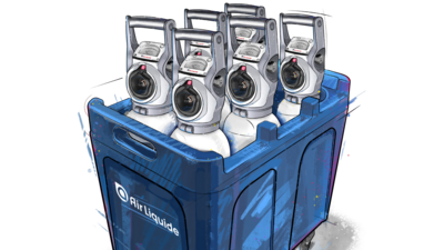 Transportboxen für medizinische Sauerstoffflaschen wie Oyan smart. Für bis zu 6x 2 Liter und 5 Liter