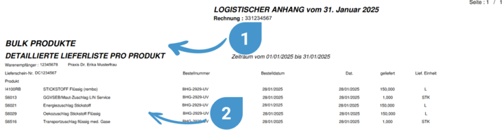 Flüssiggase Rechnung Air Liquide Medical